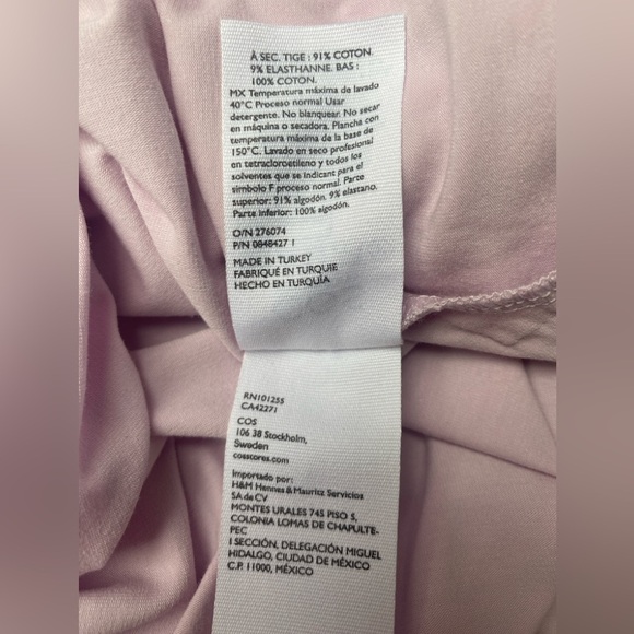 COS Contrast Hem Tent T-shirt Dress Pink Navy A-line Pockets Size Medium - Picture 10 of 11